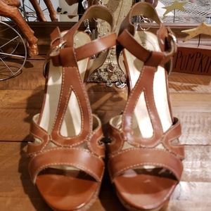 Guess Leather Wedge Sandles